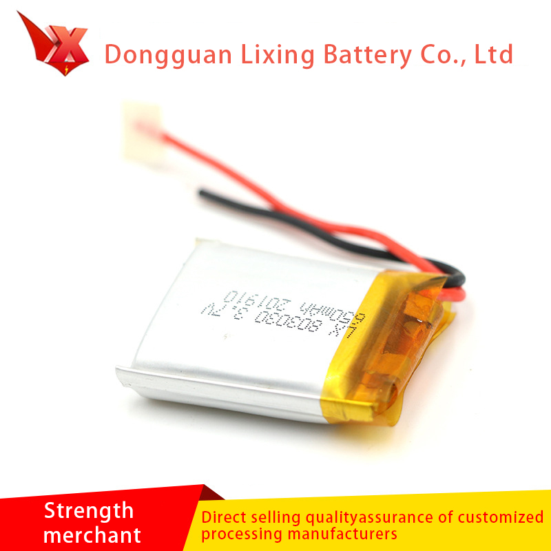 De fabrikant levert 803030-650mah 3.7V ultradunne lithiumbatterij, speciale batterij voor Walkman en volwassen producten